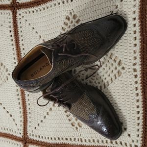 Men's brown and tweed wingtip